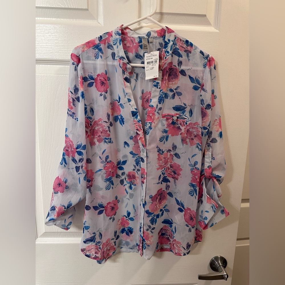 KUT From The Kloth Jasmine Chiffon Blouse NWT size M